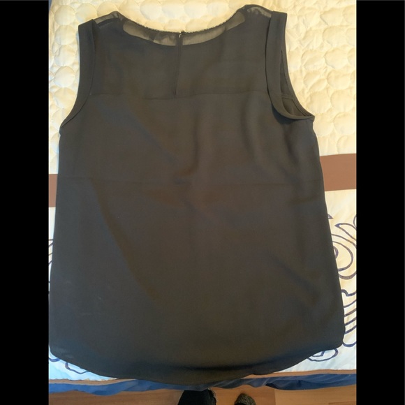 RW & Co Sleeveless blouse sheer illusion neckline crystal trim - Picture 2 of 6